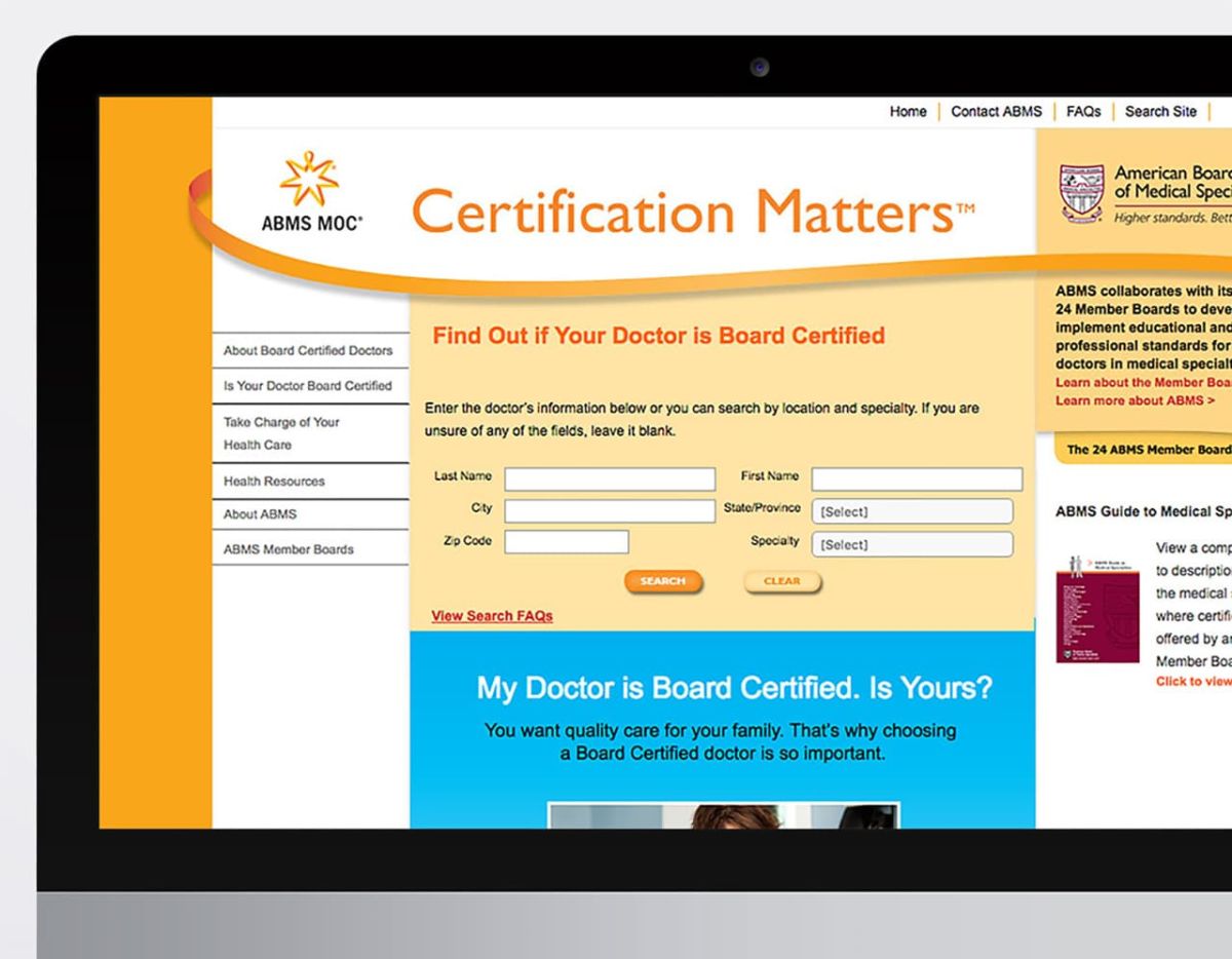 ABMS Maintenance Of Certification Website
